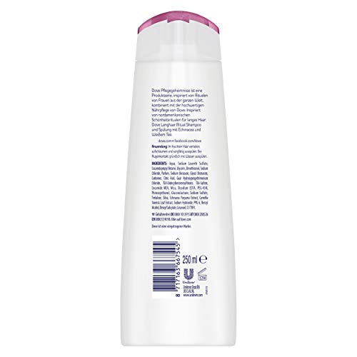 Champú Dove Ritual de pelo largo con equinácea y té blanco, 6 unidades (200 ml).