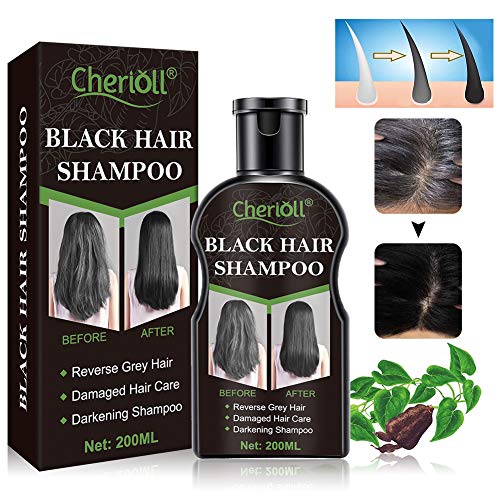 Champú Para el Cabello Negro, Champú Anticaida, Anti Pérdida De Cabello, Oscurecimiento Natural Cabello Negro Ginger Coloring