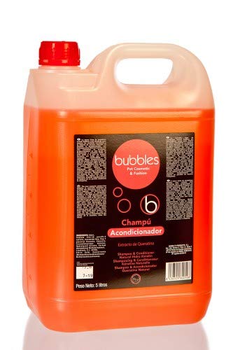 Champú para perros 2 en 1 de Bubbles®, con hidroqueratina, volumen de 5 litros