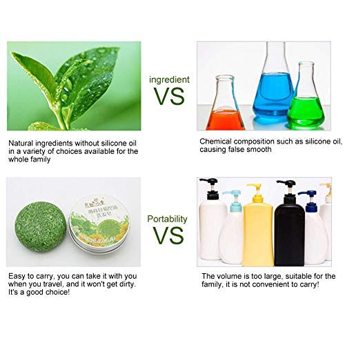 Champu Solido 3pcs, Natural Herbal Champú para Crecimiento del Cabello de Barra de Champú y Acondicionador Ecologico para Cabello Seco Neutro