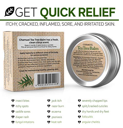 Chamuel Tea Tree - Bálsamo de aceite de, 100% natural para irritaciones de la pielMuy versátil-ideal para el eccema, las erupciones, la piel seca/agrietada, las picaduras de insectos, y mucho más.