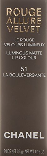 Chanel Rouge Allure Velvet - Barra de labios, color 51-la bouleversant, 3,5 gr