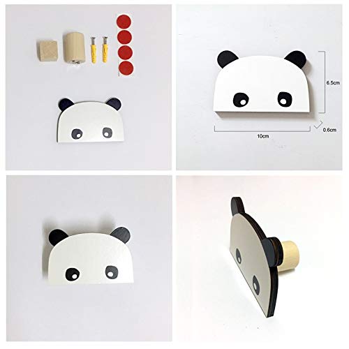 changshuo Gancho 3 Piezas Nordic Sleepy Eyes Unicorn/Panda/Girl Wall Hoo Wall Sticker Adorno Madera Niños Decoración De La Habitación