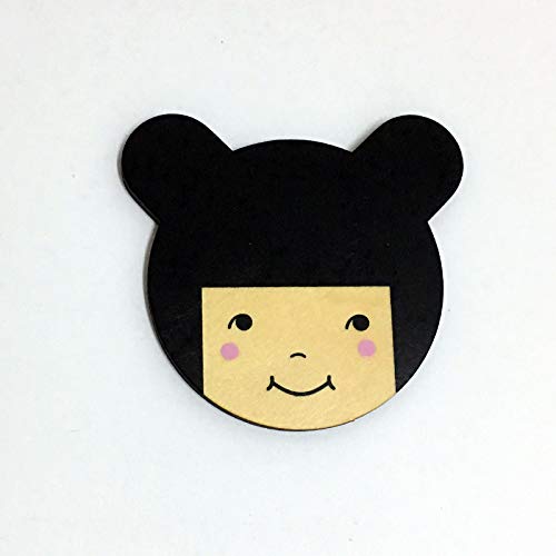 changshuo Gancho 3 Piezas Nordic Sleepy Eyes Unicorn/Panda/Girl Wall Hoo Wall Sticker Adorno Madera Niños Decoración De La Habitación