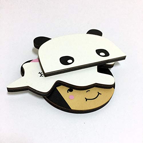 changshuo Gancho 3 Piezas Nordic Sleepy Eyes Unicorn/Panda/Girl Wall Hoo Wall Sticker Adorno Madera Niños Decoración De La Habitación