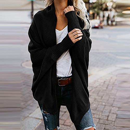 Chaqueta Larga De Punto Mujer Chaqueta Punto Abrigo Invierno De Talla Grande Mujer Chaquetas Mujeres Cárdigans Chaqueta De Punto Jersey De Suelta Punto Frente Abierto con El Bolsillo BuyO