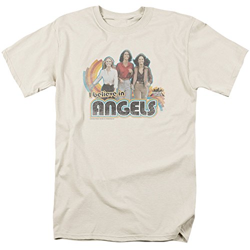 Charlies Angels Creo Mens Camisa Manga Corta (Crema, XXX-Grande)