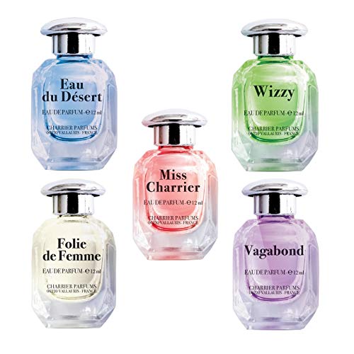 Charrier Parfums - Juego de 5 aguas de perfume de lujo en miniaturas (60 ml)