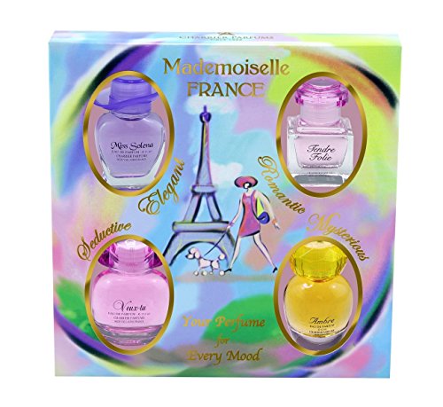 Charrier Parfums Mademoiselle France - Estuche de 4 Eau de Parfum en miniatura total 44,1 ml