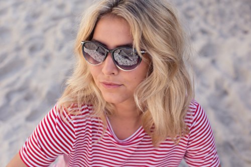 Cheapass Gafas de sol Ojo de Gato Grises Ahumadas Gafas UV-400 Oversized Grandes XXL Metálicas Mujeres Hombres