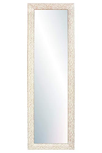 Chely Intermarket, Espejo de Pared Cuerpo Entero 35x140cm(47,50x152cm)/Beige y marrón/Mod-131,Aptos para peluquerías, salón, recibidor, Dormitorio y oficinas. Made in Spain-Material Madera.