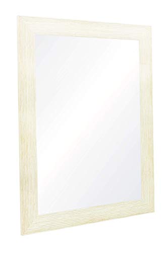 Chely Intermarket, Espejo nordico Pared 50x70cm(62x82cm)/Blanco-Nordico/Mod-110, Ideal para peluquerías, salón, Comedor, Dormitorio y oficinas. Fabricado en España. Madera Maciza.