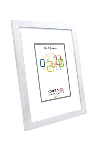 Chely Intermarket, Marco de Fotos Grandes 40x50 cm (Blanco) MOD-254, Hecho Madera sólida, Ancho de Bastidor 1,20 cm con Acabado Elegante | Marco para títulos y certificados (254-40x50-0,85)