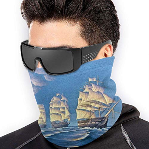 chenguang4422 Nubes Velero Puente Ilusión óptica Unisex Microfibra Calentador de cuello Sombreros Pañuelo facial Máscara para invierno Máscara de clima frío Bandana Balaclava