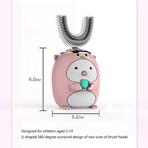CHENPIN Niños De Dibujos Animados T-Sonic Cepillo De Dientes Eléctrico For Niños De 5 Modos De Cepillo De Dientes USB De Carga Automática Escalador 360 (Color : Gray 2 6 Years Old)