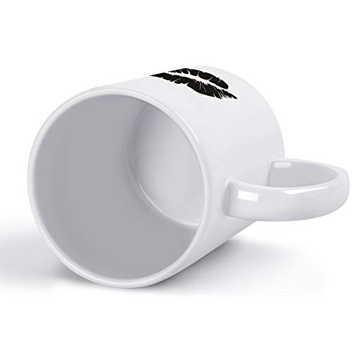 Cheyan - Taza de cerámica para café, diseño de labios con silueta de labios y labios
