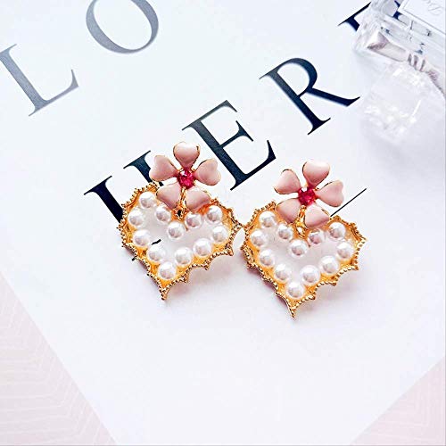 Chica coreana simple Pendientes rosados ​​del corazón lindo Princesa Arco Pendientes de gota Venta al por mayor para las mujeres Accesorios de joyería de moda   4