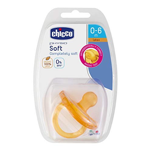 Chicco Phisio Soft - Chupete todo goma de látex para 0-6 meses caucho