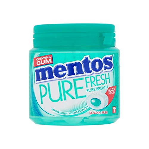 Chicle | Mentos | Goma pura fresca Wintergeen sin azúcar 50 piezas | Peso total 100 gramos