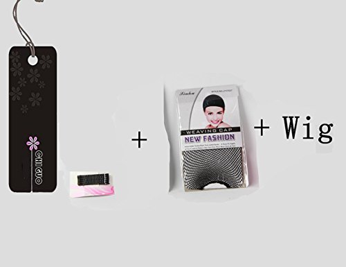 Chiguo Peluca de Las Mujeres Elegante Moda Multicolor Mediano Corto Recta Flequillo Peluca Cabello para de Adultos Cosplay Disfraz Fiesta de Halloween Liso Peluca Pelucas para Adultos (Rosa)