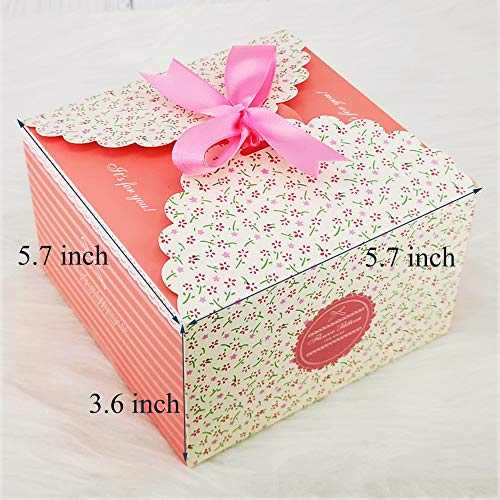 Chilly Cajas de regalo, Set de 12 cajas decorativas, pastel, galletas, golosinas, caramelos, baño bombas ducha jabones regalos para Navidad, fiesta, vacaciones, bodas (flor)