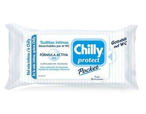 Chilly - Lote de 12 paquetes de toallitas íntimas con acción antibacterias
