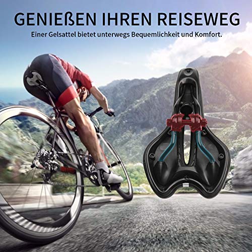 CHISTAR Sillín de Bicicleta de Gel, Asiento de Gel para Bicicleta, Cojín Cómodo para MTB/Bicicleta de Carretera/Senderismo