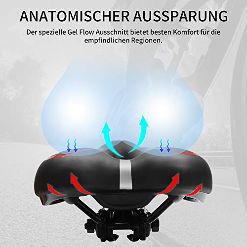 CHISTAR Sillín de Bicicleta de Gel, Asiento de Gel para Bicicleta, Cojín Cómodo para MTB/Bicicleta de Carretera/Senderismo