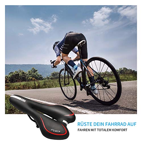 CHISTAR Sillín de Bicicleta de Gel, Asiento de Gel para Bicicleta, Cojín Cómodo para MTB/Bicicleta de Carretera/Senderismo