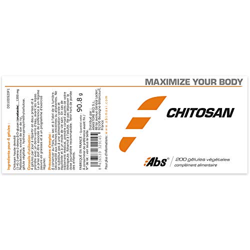 CHITOSAN Alta densidad * Pureza garantizada superior al 90 % * 300 mg / 200 cápsulas vegetales * Captador de grasas * Fabricado en Francia * Calidad controlada por certificado de análisis * Garantía de satisfacción o reembolso