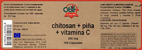 Chitosan + piña + vit. C. 360 mg. 100 capsulas (Pack 2 unid.)