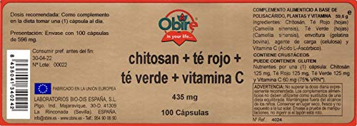 Chitosán + té rojo + té verde + C. 100 capsulas (Pack 2 unid.)