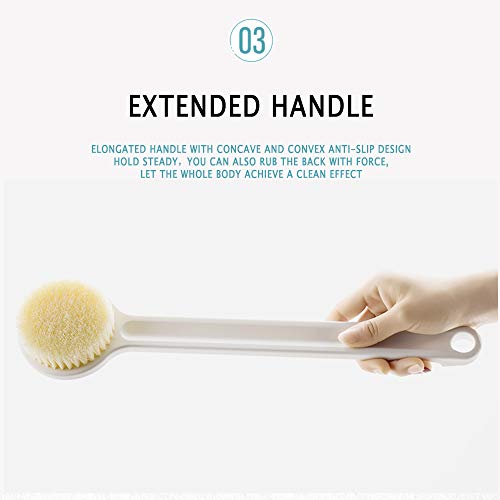 Chucksss 14 Pulgadas Mango Largo Fregado Limpieza Del Cuerpo Restregador Posterior Piel Masaje Ducha Herramienta De Baño Suave Exfoliante Cepillo De Cuerpo De Bañ