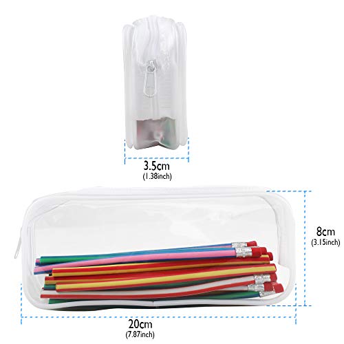 chudian 5pcs Estuche Transparente，Bolsas de Lápices con Cremallera Estuche de Lápices de Gran Capacidad Estuches escolares para Exámenes para Organizar Papelería Lápiz Pluma de Estudiantes