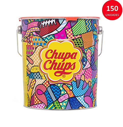 Chupa Chups Original, Caramelo con Palo de Sabores Variados, Lata de 150 unidades de 12 gr. (Total 1.800 gr.)