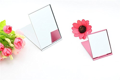 Chytaii Mini Espejo de Bolsillo Plegable Rectangular Portátil Espejo Cosmético Ultrafino Espejo de Viaje PequeñoEspejo de Maquillaje Color al Azar 9.8 * 6.8cm