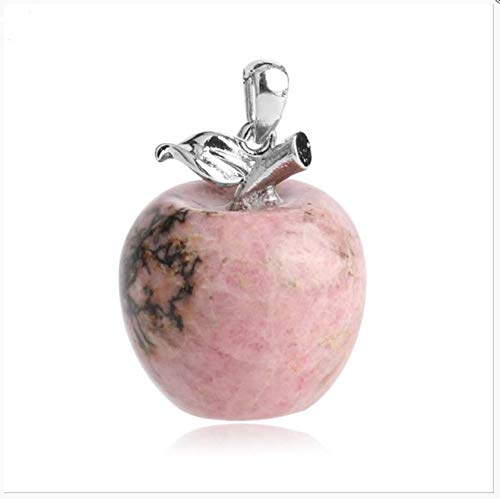CHZDSB Colgante Apple Stone Colgante Collar De Cristal De Cuentas De Cuarzo Joyería De Moda para Mujeres Niñas   Línea De Regalo Encantadora Rhodonita