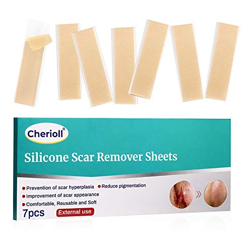 Cicatrices,Tratamientos para reducir cicatrices, tiras de tela adhesiva suave, 7 piezas reutilizables