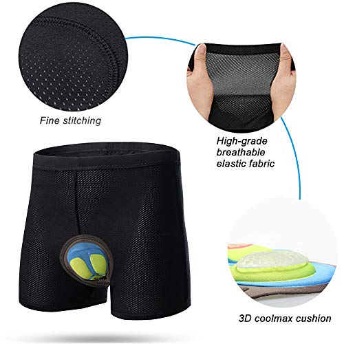 Ciclismo Hombre Pantalones Cortos de Bicicleta 4D Gel de sílice Acolchado Ciclismo Calzoncillos Ropa Interior de Bicicleta MTB Bicicleta Pantalones Cortos(Verde, XXL)
