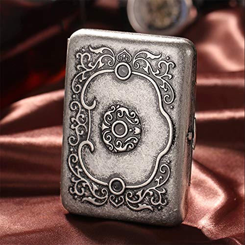 CIGARETTE CASE RDJSHOP Caja De Cigarrillos for Hombres 16 Palos Plata Antigua Cobre Puro Moda Creativa Caja De Cigarrillos Porta Cigarrillos Portátil (Color : B)