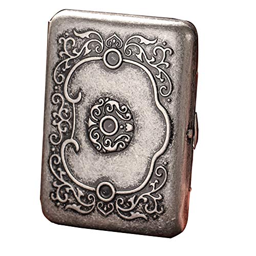 CIGARETTE CASE RDJSHOP Caja De Cigarrillos for Hombres 16 Palos Plata Antigua Cobre Puro Moda Creativa Caja De Cigarrillos Porta Cigarrillos Portátil (Color : B)