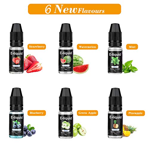 Cigarrillo Electronicos de Vapor sin Nicotina, 80W E/2000mAh Batería Cigarro Electronico Vaporizador Kit con LED Display, 6x10ml 70VG/30PG E-líquido, 3ml Tanque de Evaporadorl, 2x 0.5 ohm Resistencia