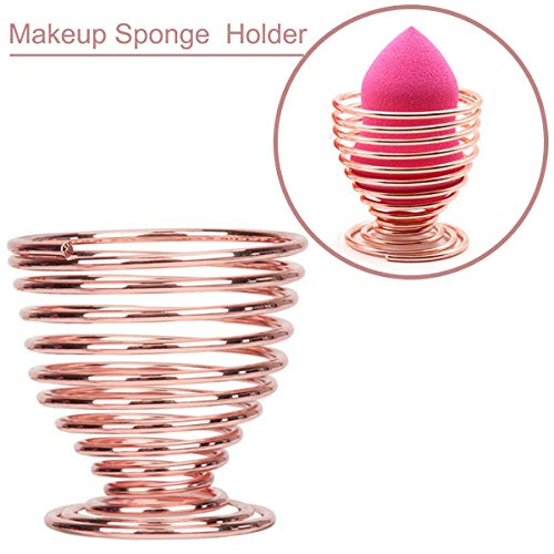 Cikuso 1 Pieza Sostenedor Licuadora de Esponja de Maquillaje de Belleza Soporte Estante de Secado, Soporte de Esponjas de Maquillaje,Organizador de Maquillaje Oro Rosa