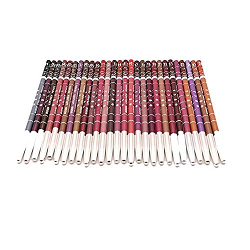 CINEEN 28 PCS Lapices Delineador Para Labios Ojos Larga Duracion Hermosa Mujeres Maquillaje Matte Impermeable Lip Liner Lápiz Cosmético