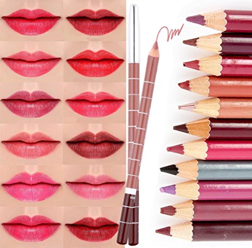 CINEEN 28 PCS Lapices Delineador Para Labios Ojos Larga Duracion Hermosa Mujeres Maquillaje Matte Impermeable Lip Liner Lápiz Cosmético