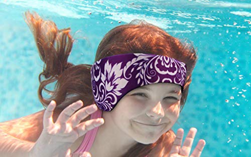 Cinta de natación diseñada para ayudar a prevenir los oídos de nadador, protector de orejas, evita la entrada de agua y mantiene los tapones de los oídos, banda impermeable, Violet L