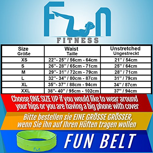 Cinturon Deportivo (Verde, L 80-87cm) - Cinturón para Correr – Riñonera Fitness Premium para Cintura – Ideal para Teléfonos Grandes como iPhone y Samsung Yoga y Ciclismo