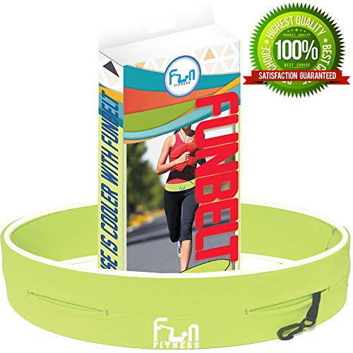 Cinturon Deportivo (Verde, L 80-87cm) - Cinturón para Correr – Riñonera Fitness Premium para Cintura – Ideal para Teléfonos Grandes como iPhone y Samsung Yoga y Ciclismo