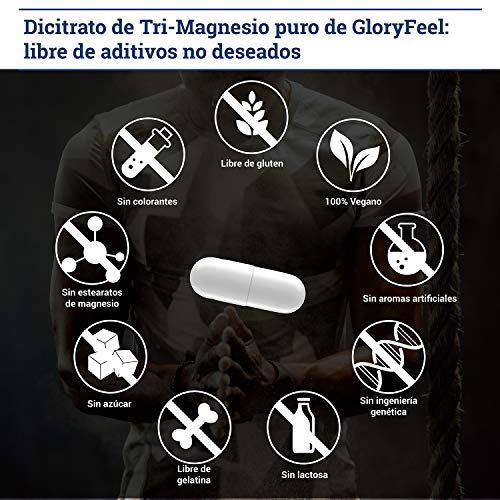 Citrato de Magnesio - 200 Cápsulas Veganas - 2400mg que Proporciona 380mg Alta Dosis de Magnesio Elemental - Alta Dosificación y Alta Bioactivdad - Fabricado en Alemania