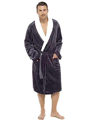 CityComfort Albornoz Hombre con Capucha Suave Bata (M/L, Carbón)